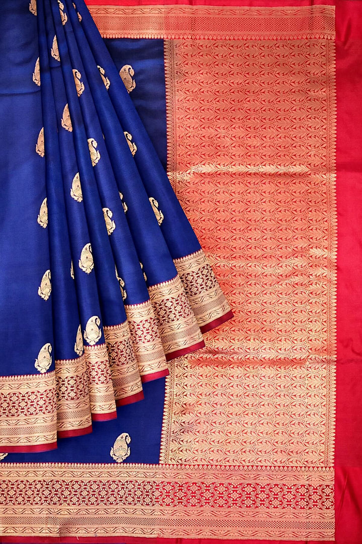 Banarasi katan pure silk saree in blue