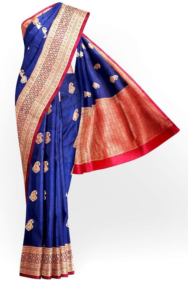 Banarasi katan pure silk saree in blue