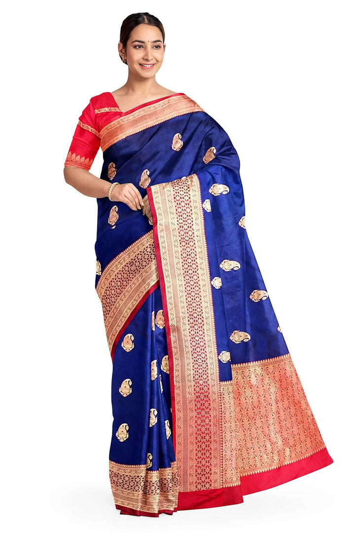 Banarasi katan pure silk saree in blue