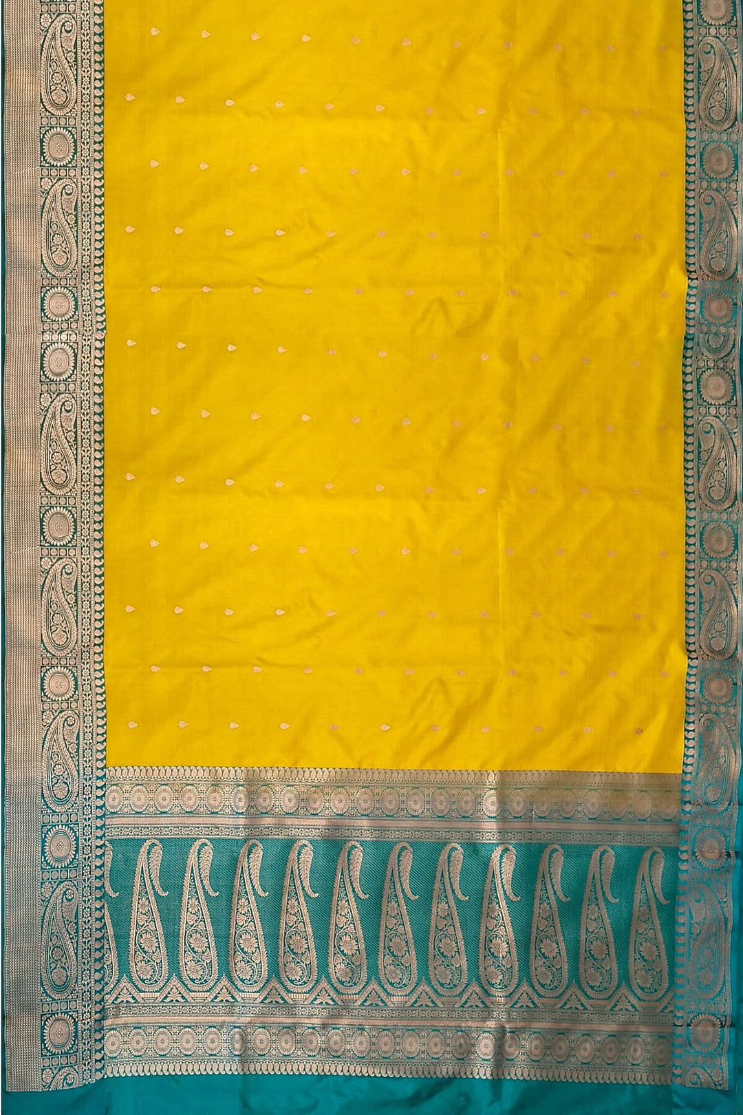 Banarasi katan pure silk saree in yellow