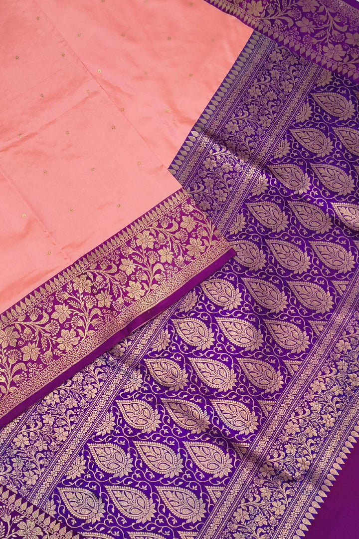 Banarasi katan pure silk saree in peach
