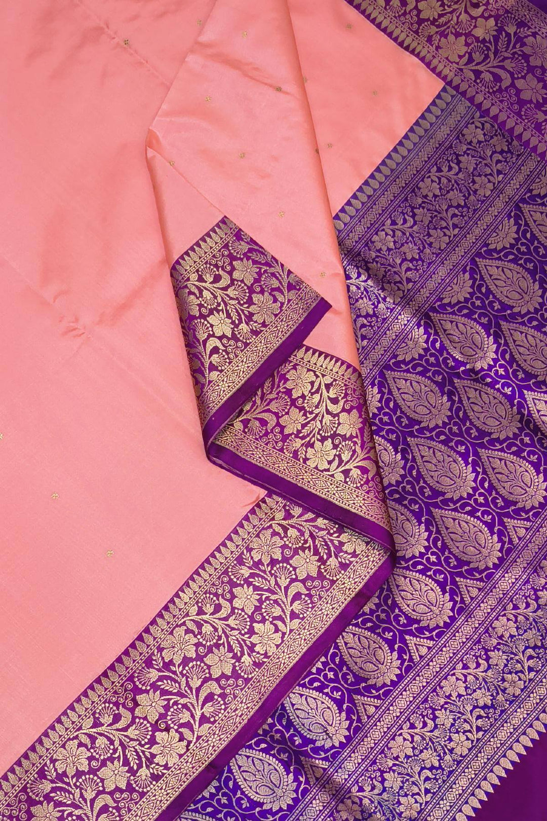 Banarasi katan pure silk saree in peach