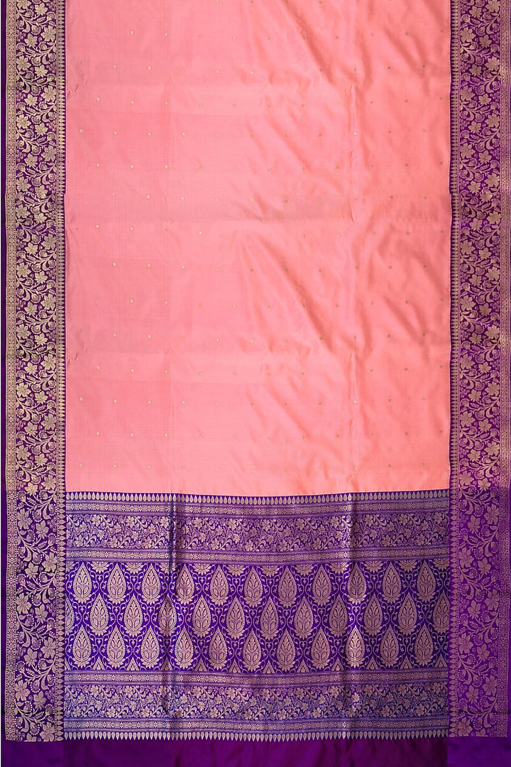Banarasi katan pure silk saree in peach