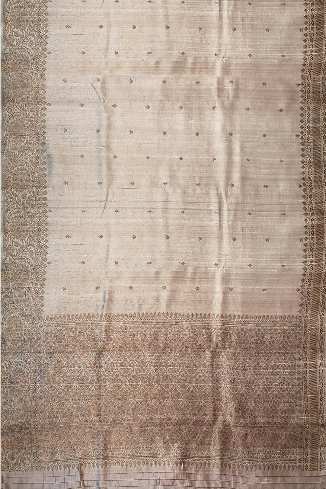 Banarasi katan pure silk saree in beige in dupion finish