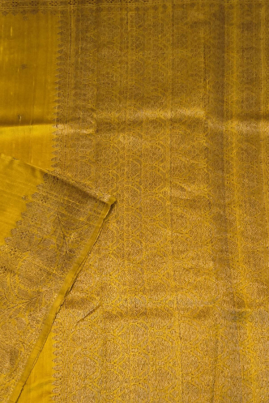 Banarasi katan pure silk saree in mustard in dupion finish