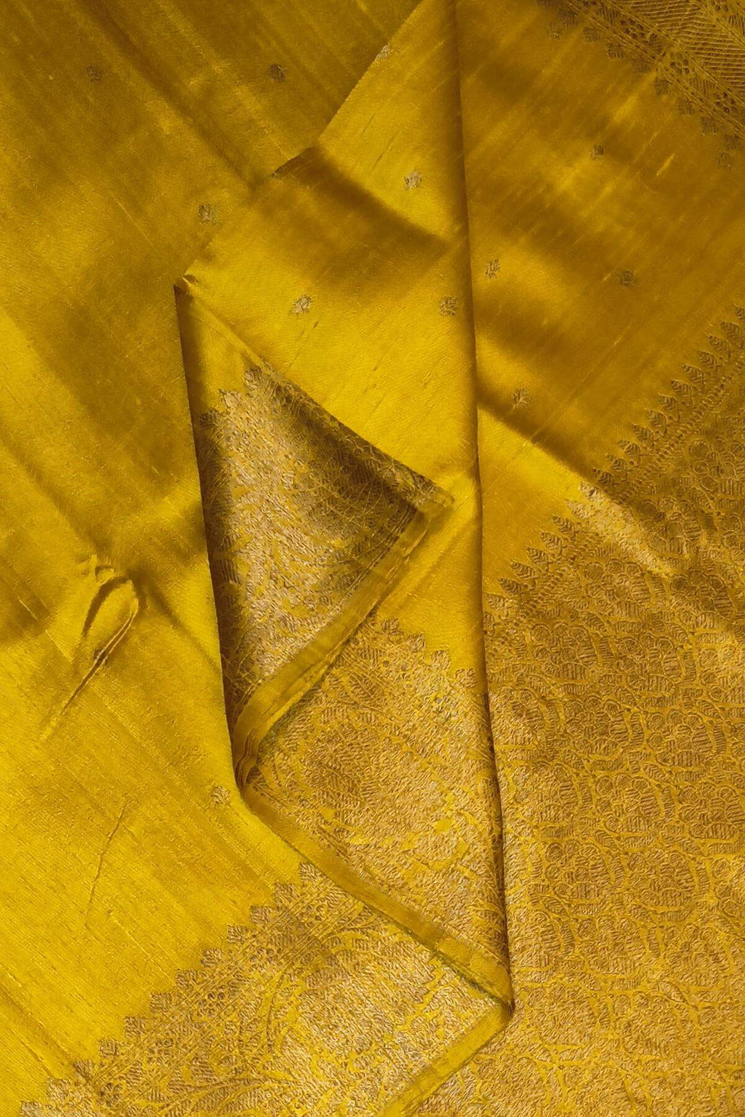 Banarasi katan pure silk saree in mustard in dupion finish
