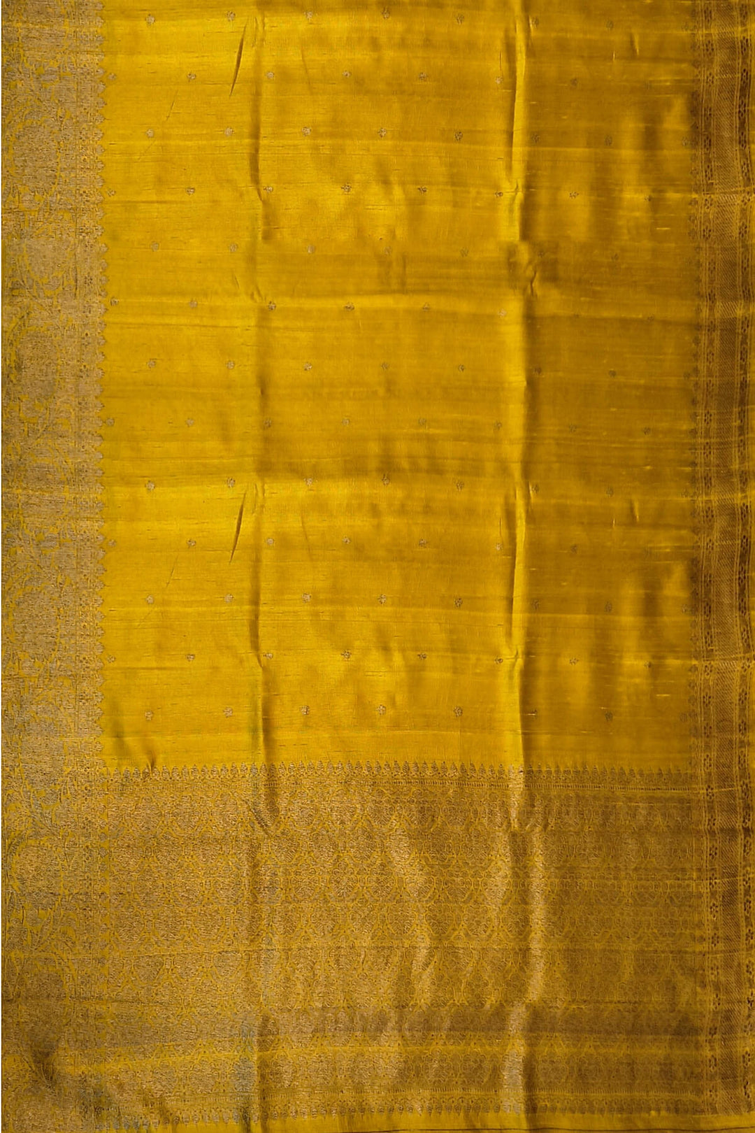 Banarasi katan pure silk saree in mustard in dupion finish