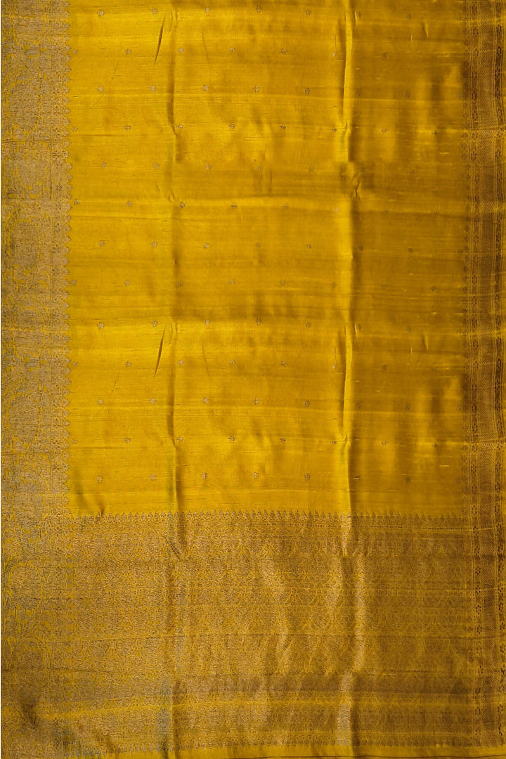 Banarasi katan pure silk saree in mustard in dupion finish