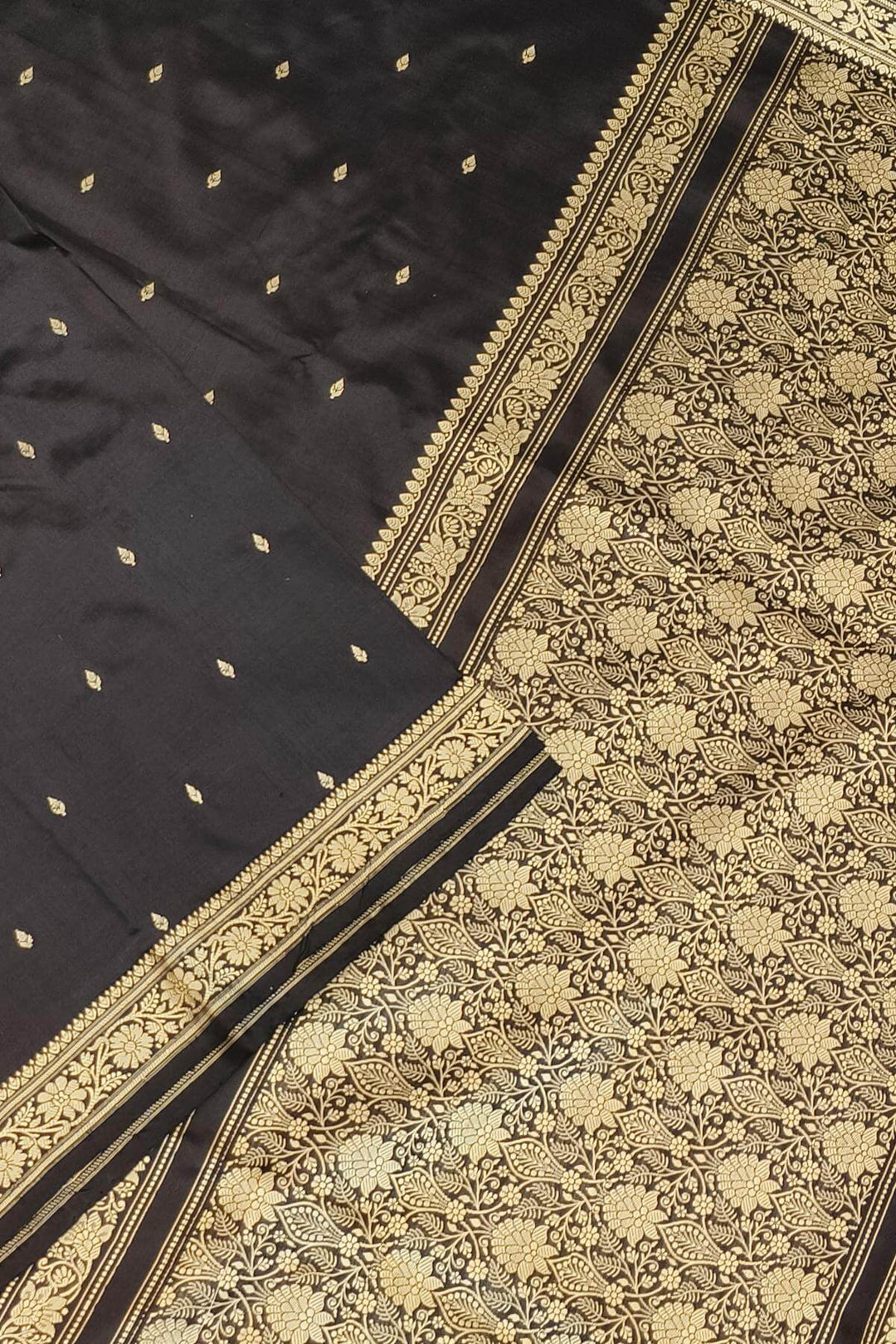 Banarasi katan pure silk saree in black