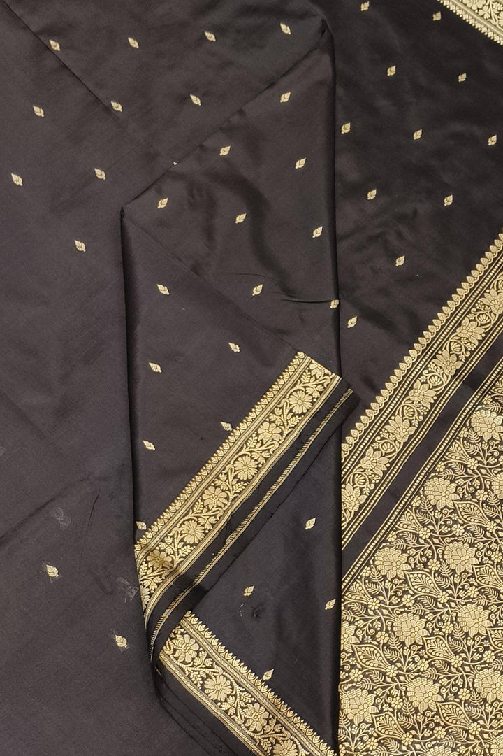 Banarasi katan pure silk saree in black