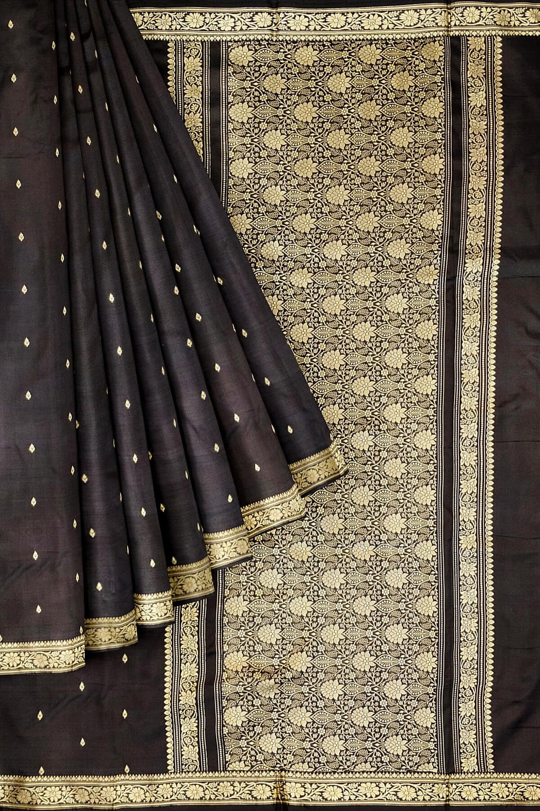 Banarasi katan pure silk saree in black