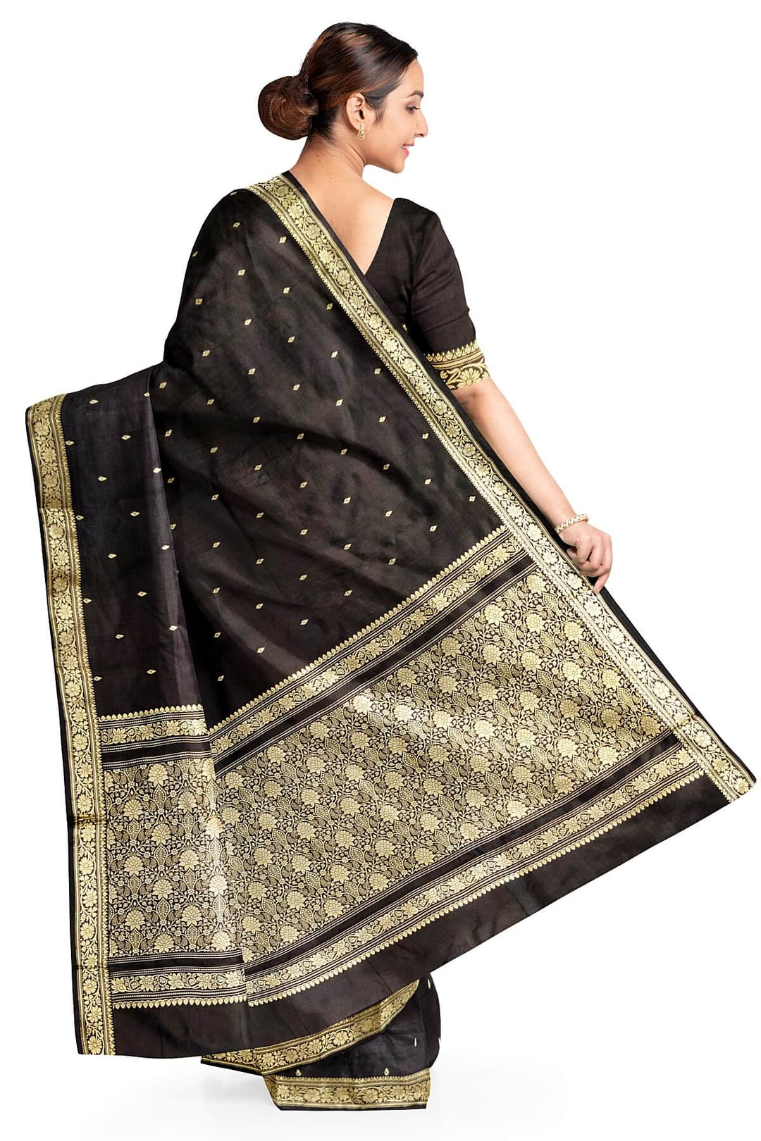 Banarasi katan pure silk saree in black