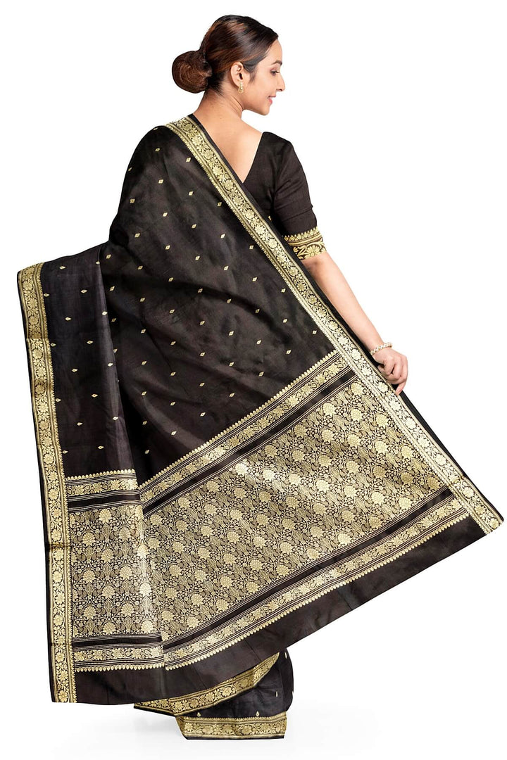 Banarasi katan pure silk saree in black