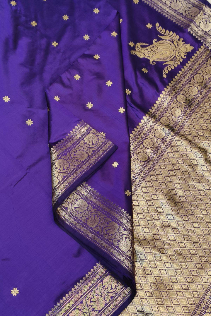 Banarasi katan pure silk saree in violet
