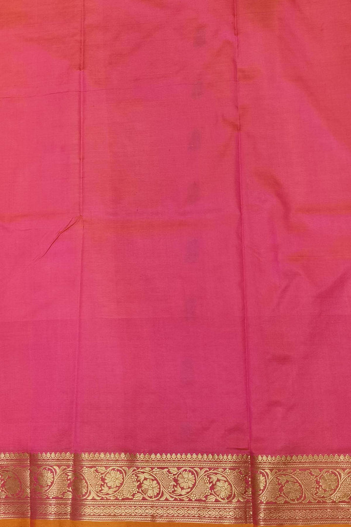 Banarasi katan pure silk saree in double shade peach