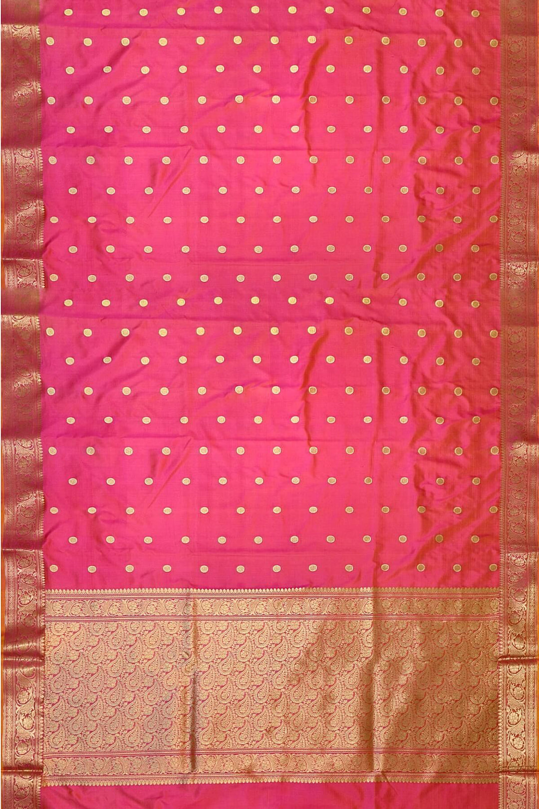 Banarasi katan pure silk saree in double shade peach