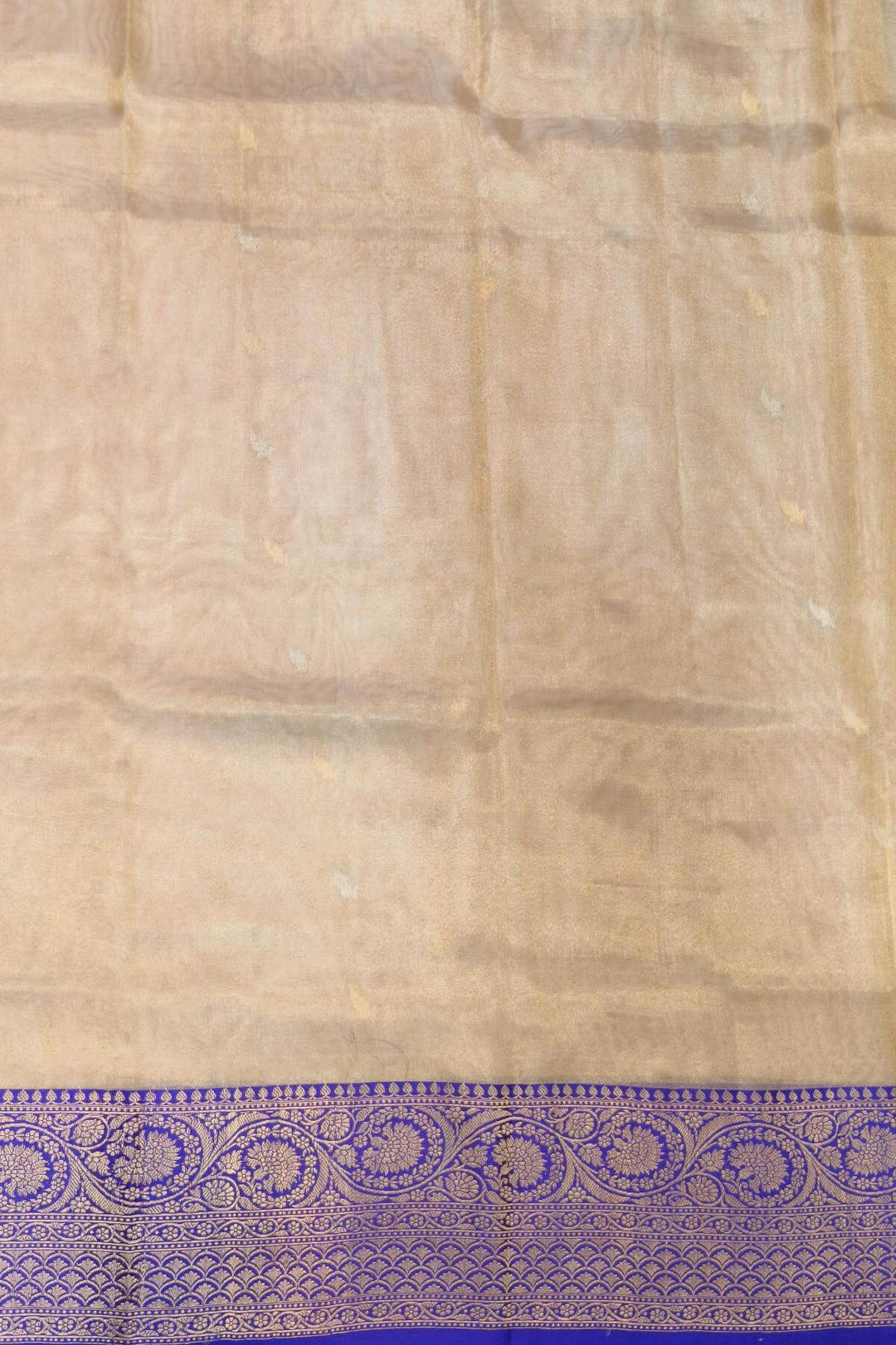 Banarasi silk tissue saree in  gold with small motifs