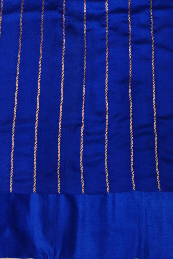 Banarasi  katan pure silk saree in pool blue with small motifs