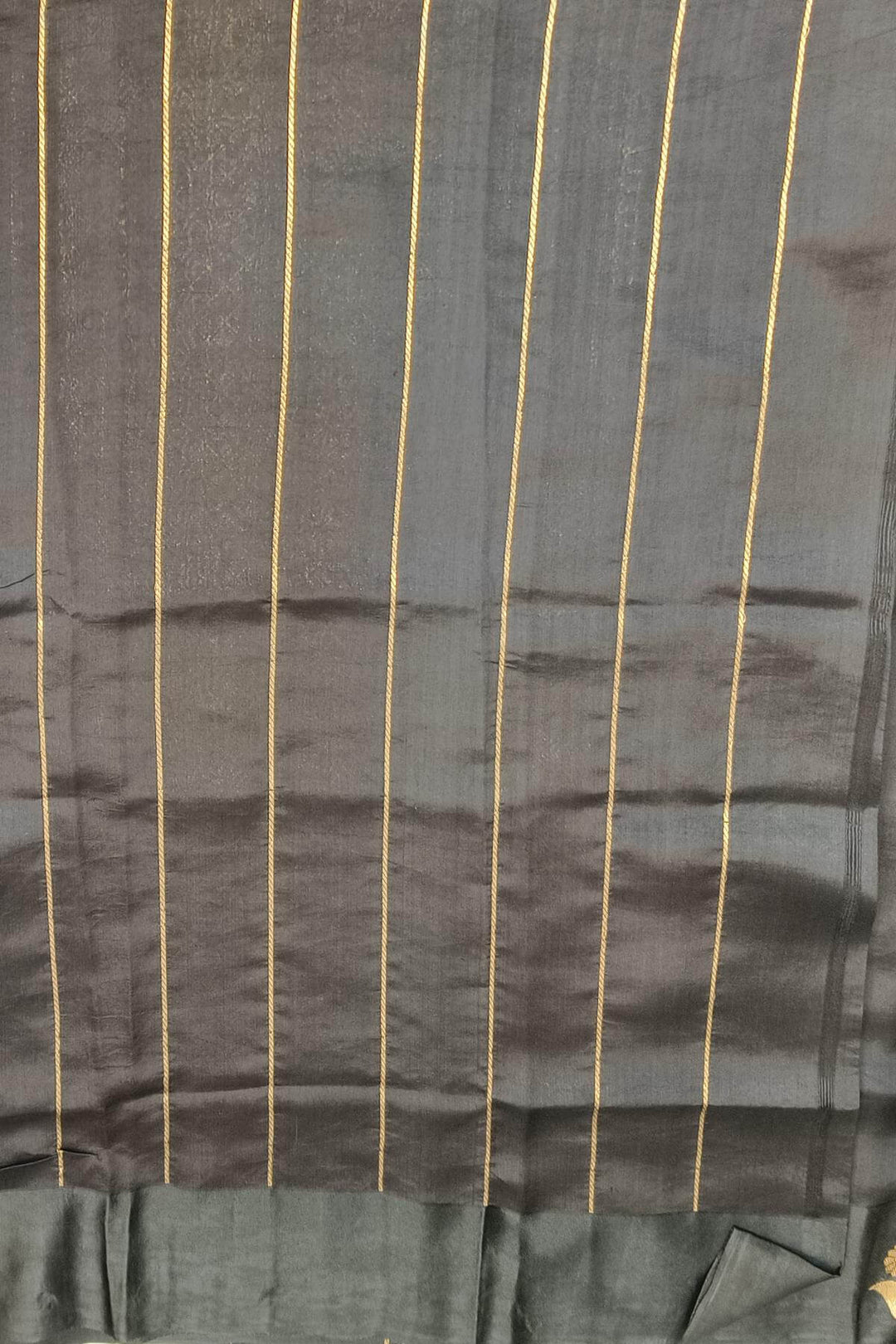 Banarasi  katan pure silk saree in black with small motifs
