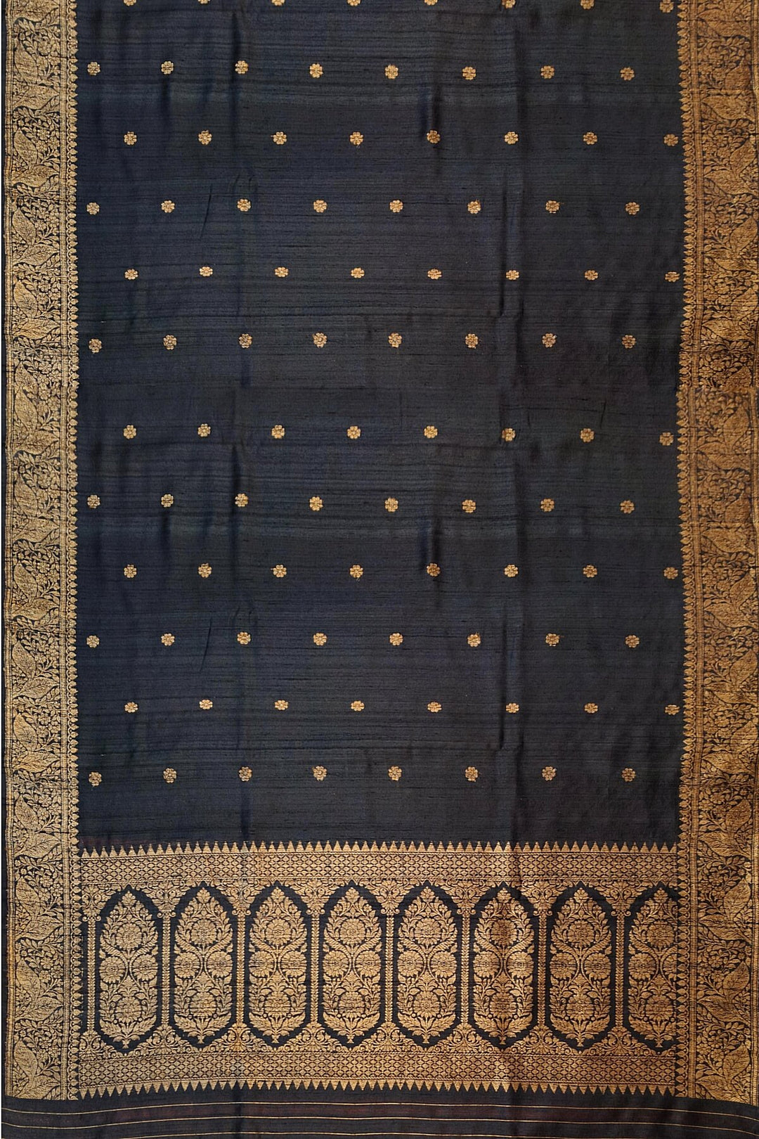 Banarasi katan pure silk saree in black in dupion finish