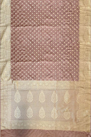 Banarasi mashru silk saree in  mauve  with floral motifs