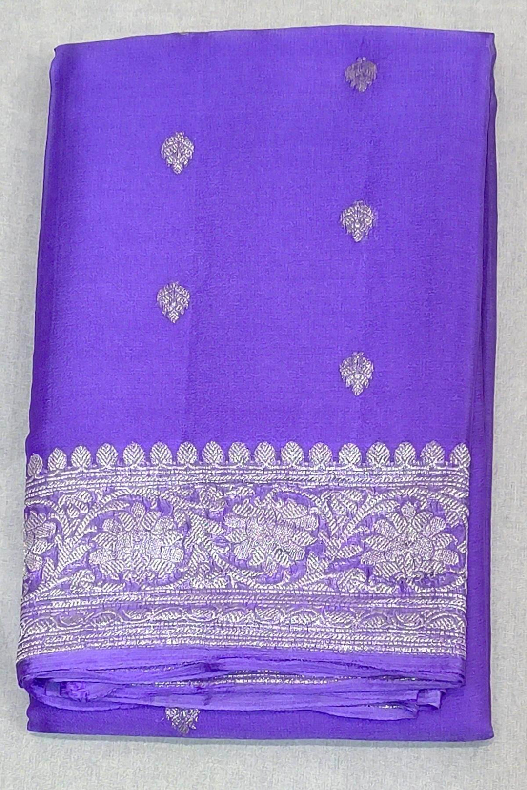 Banarasi silk chiffon saree in lavender