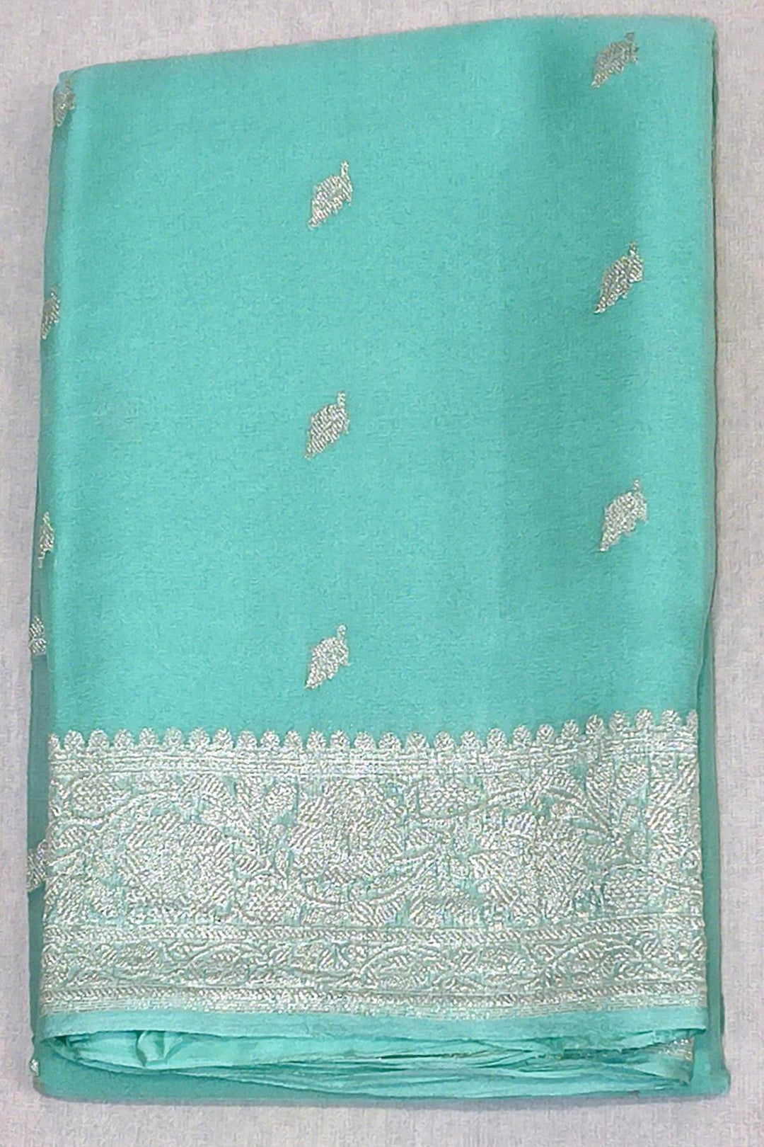 Banarasi silk chiffon saree in pista green
