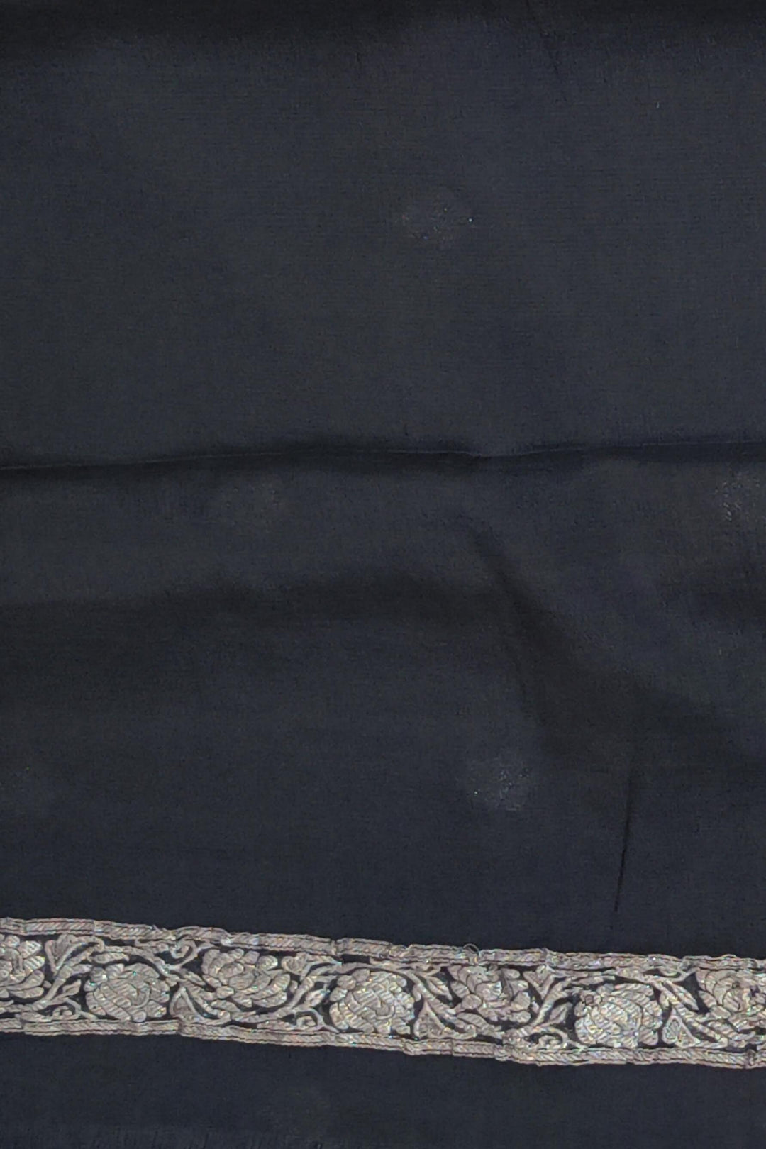 Banarasi silk chiffon saree in black
