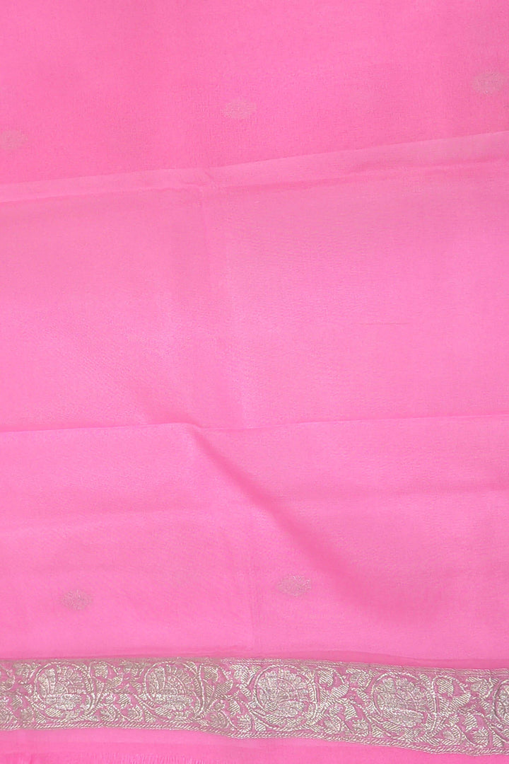 Banarasi silk chiffon saree in pink