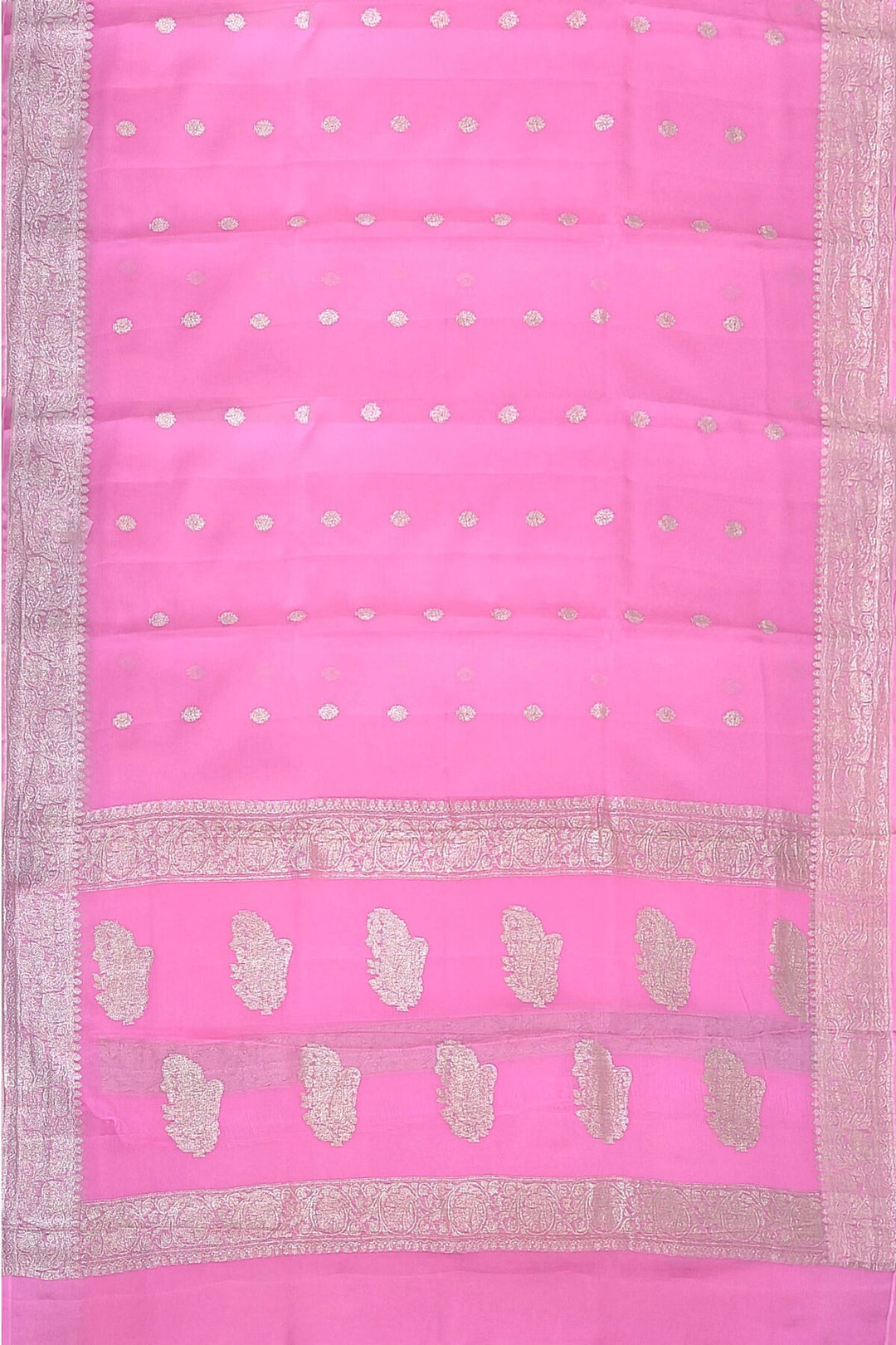 Banarasi silk chiffon saree in pink