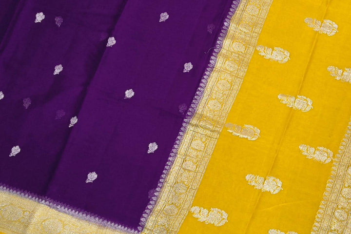 Banarasi silk chiffon saree in purple