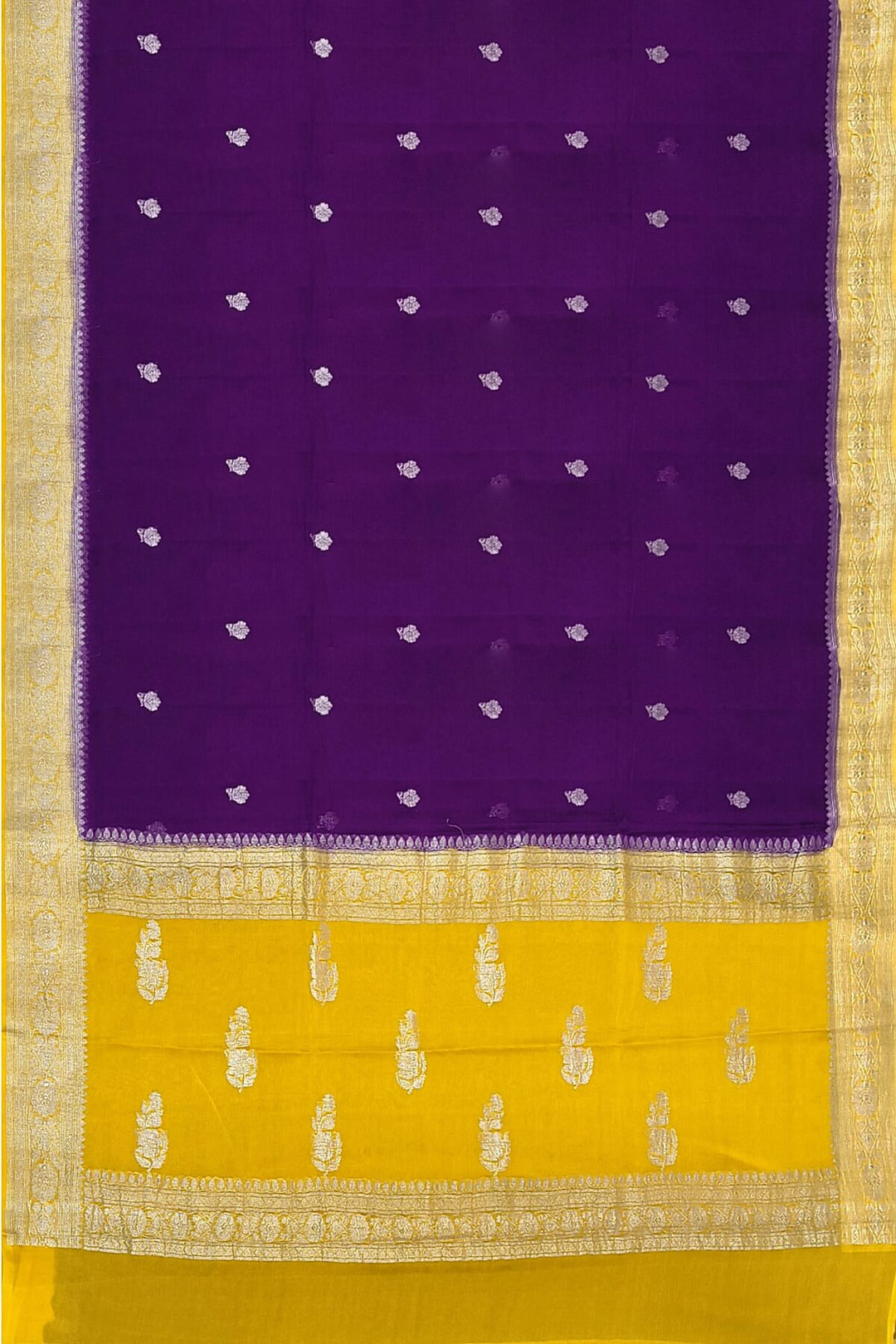 Banarasi silk chiffon saree in purple