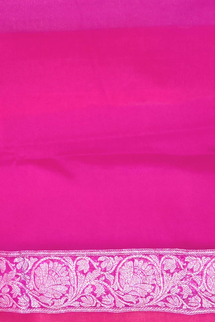 Banarasi silk chiffon saree in orange