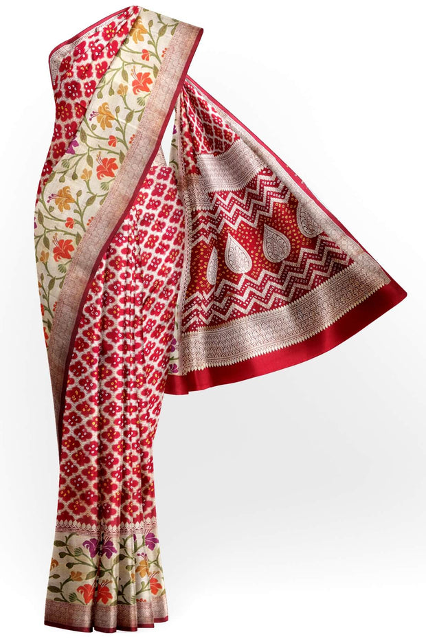 Banarasi silk georgette bandhini saree