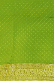 Banarasi silk georgette saree in  green  with small motifs