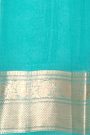 Banarasi kora (organza) silk saree  in purple with small motifs