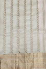 Banarasi kora (organza) silk saree  in pink with gold motifs