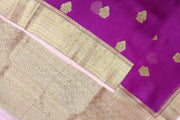 Banarasi kora (organza) silk saree  in magenta with  motifs