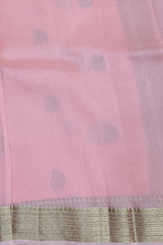 Banarasi kora (organza) silk saree  in peach with gold motifs