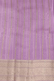 Banarasi kora ( organza) silk saree in purple with floral  motifs in gold