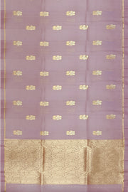 Banarasi kora (organza) silk saree in lilac with floral motifs