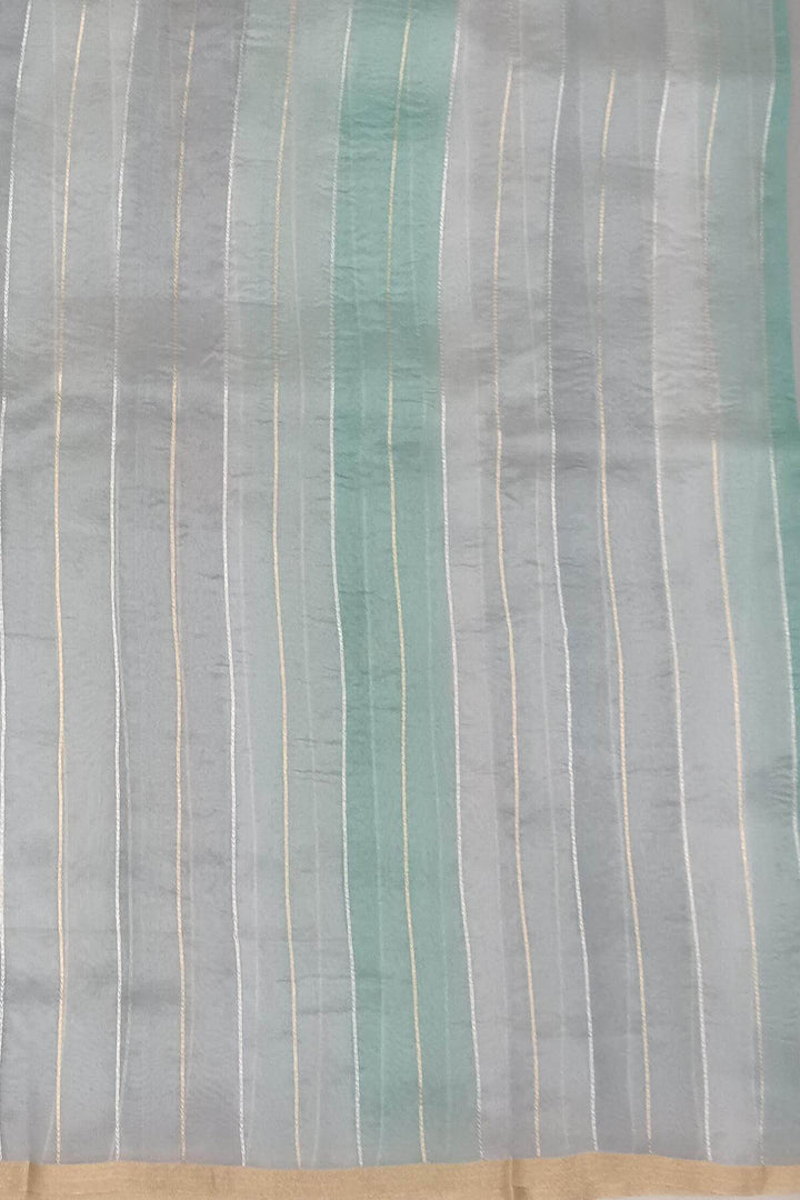 Rangkat pure kora (organza)Banarasi silk saree in light grey