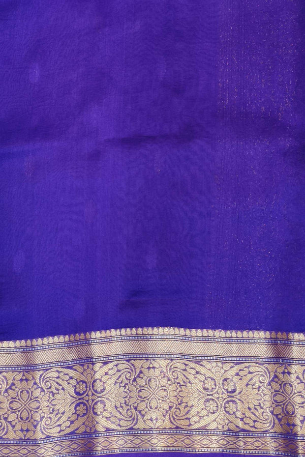 Banarasi kora (organza)  silk saree in  lavender & purple with motifs