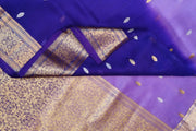 Banarasi kora (organza)  silk saree in  lavender & purple with motifs