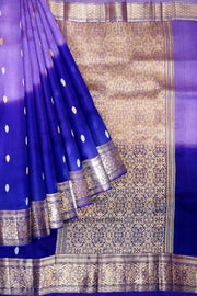 Banarasi kora (organza)  silk saree in  lavender & purple with motifs