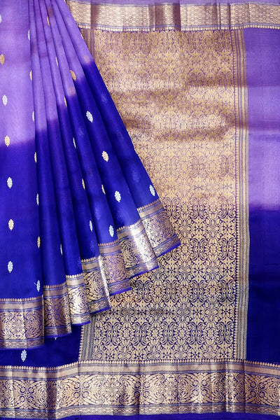 Banarasi kora (organza)  silk saree in  lavender & purple with motifs