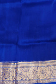 Banarasi kora (organza)  silk saree in  royal blue & light blue with motifs