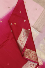 Banarasi kora (organza)  silk saree in  rani pink