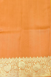 Banarasi kora (organza)  silk saree in  peach & orange