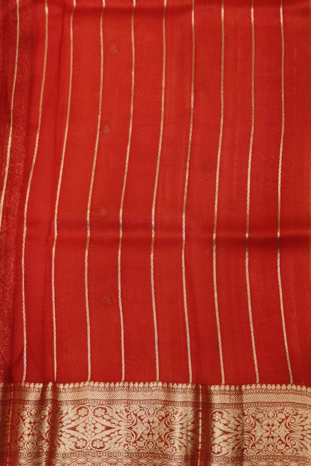 Banarasi kora (organza)  silk saree in  peach